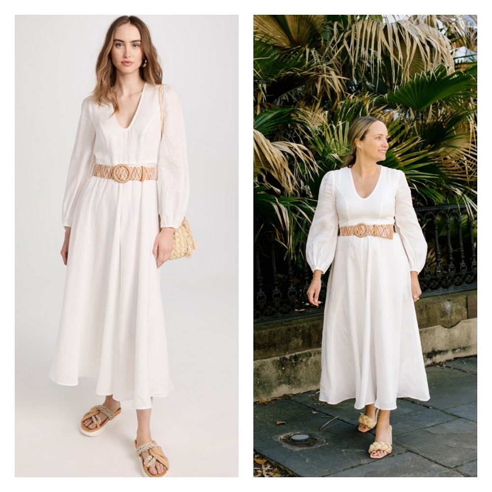 formal white midi dress