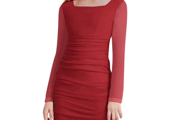 red formal mini dress