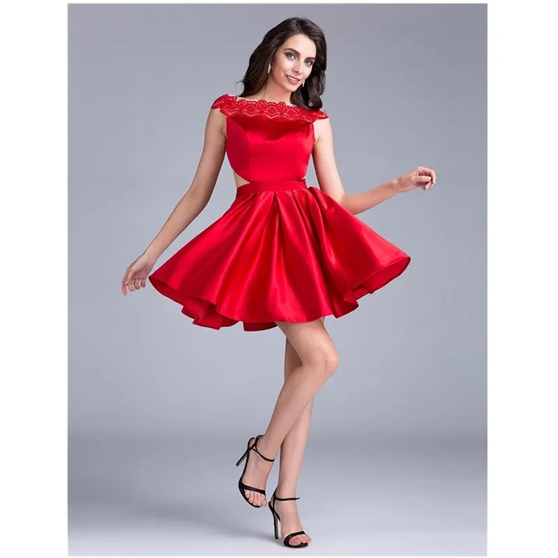 red formal mini dress