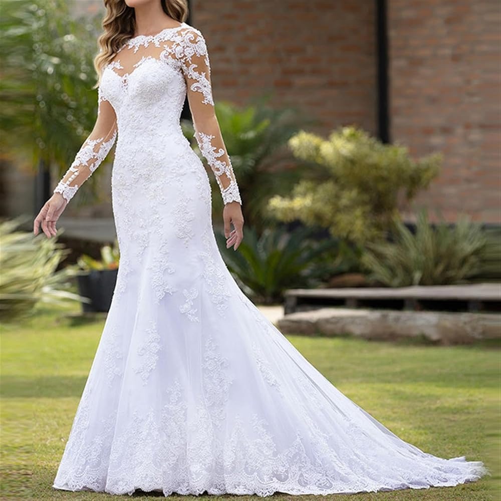 white lace formal dress