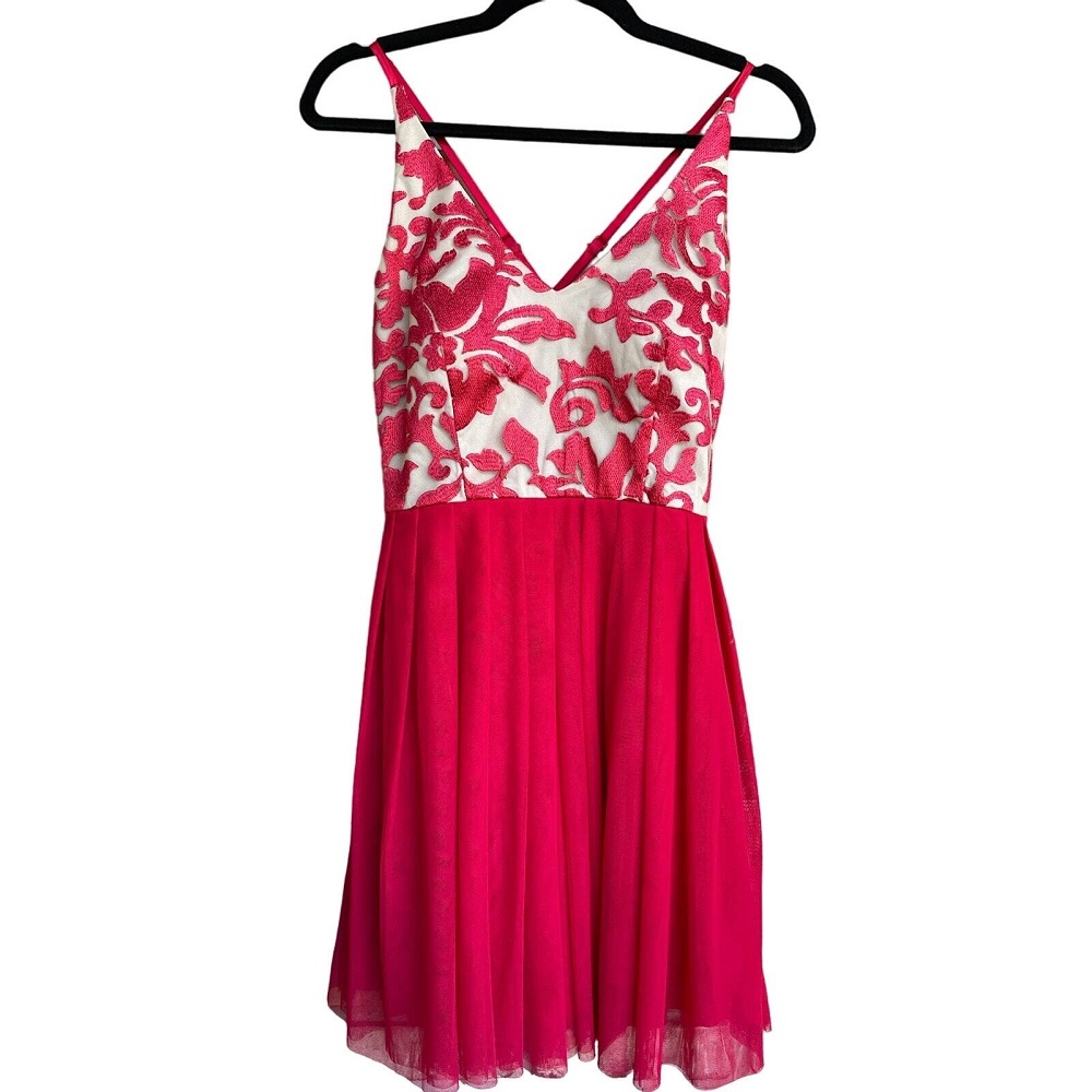 red formal mini dress