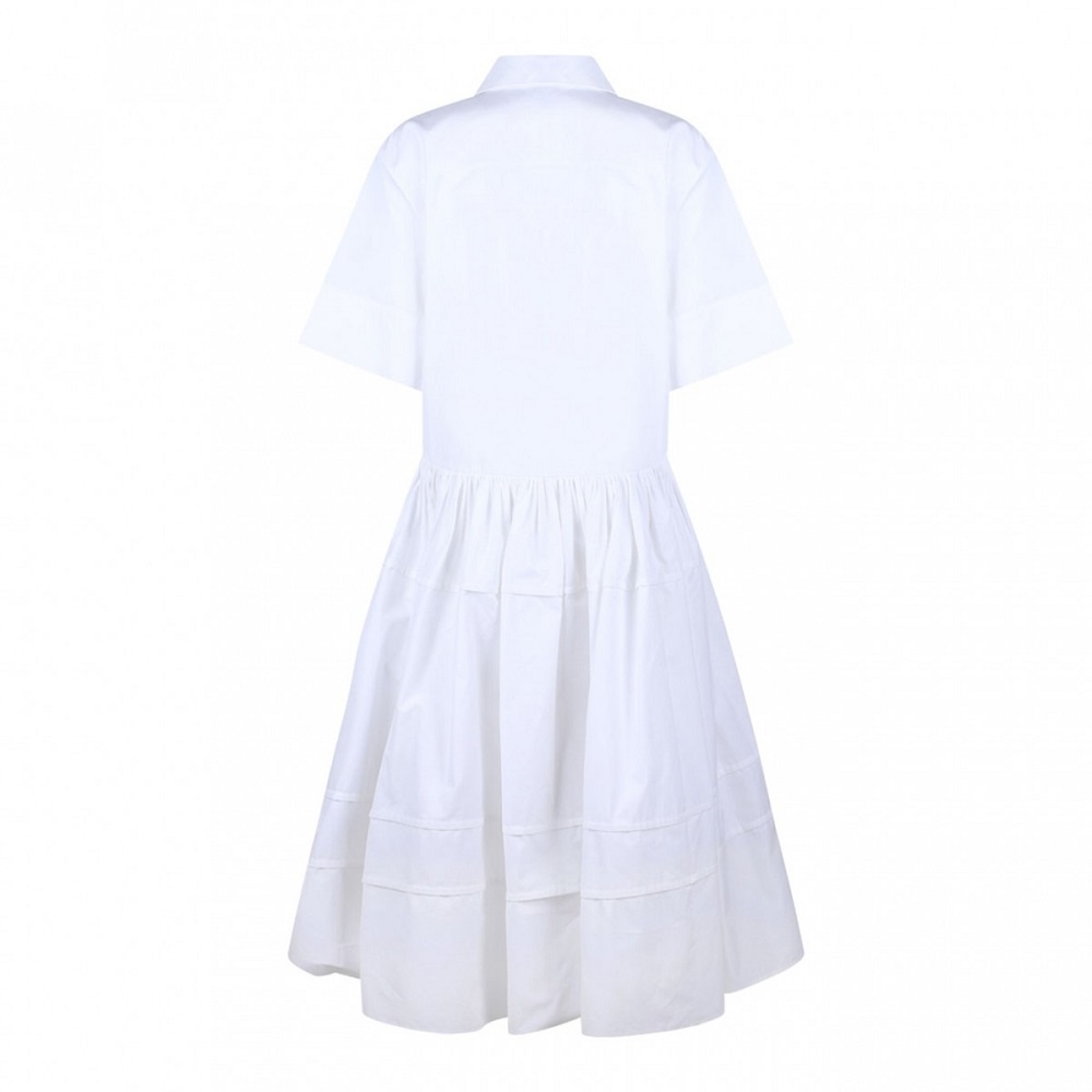 formal white midi dress