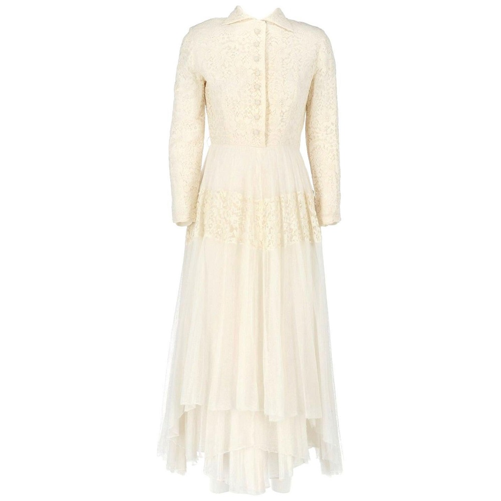 white lace formal dress