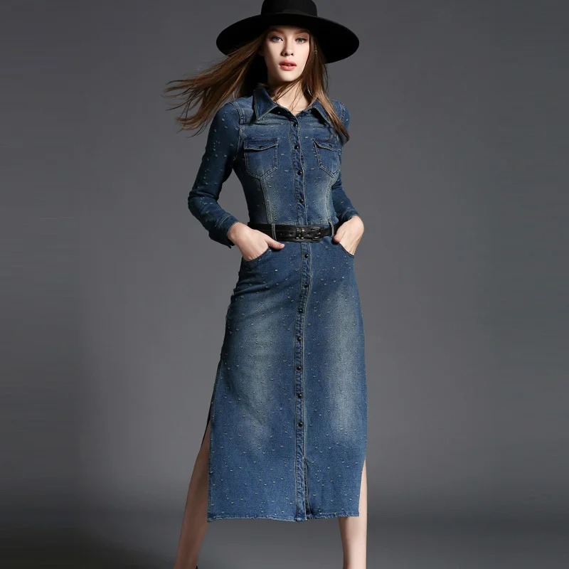 formal denim dress