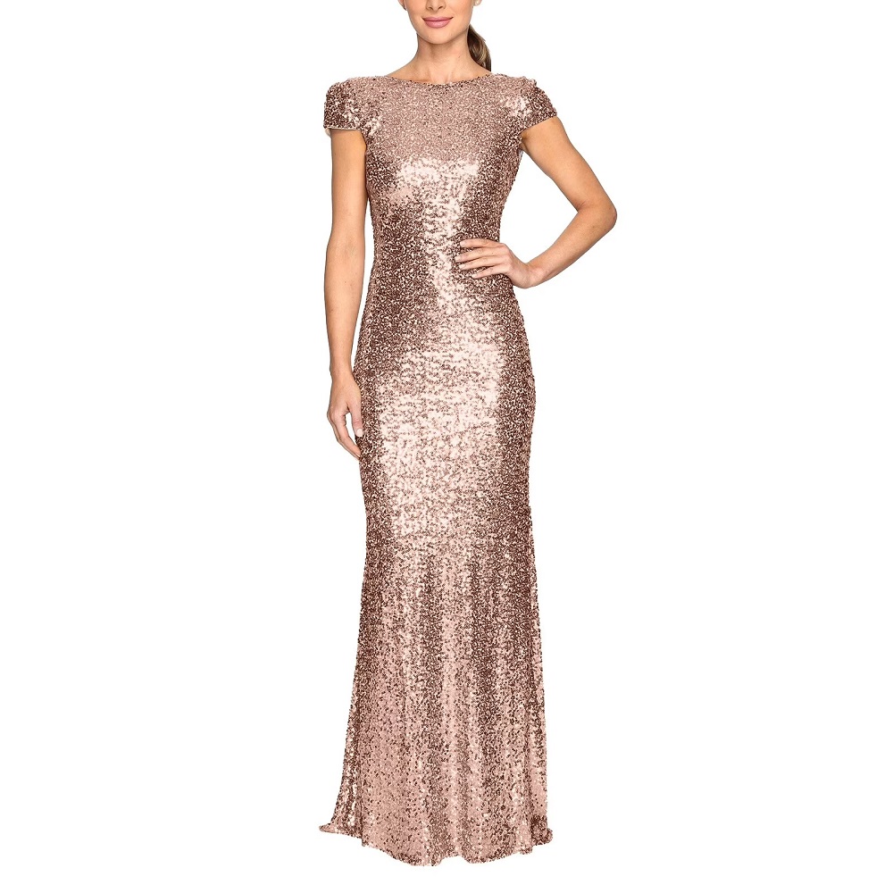 formal gold dress for women