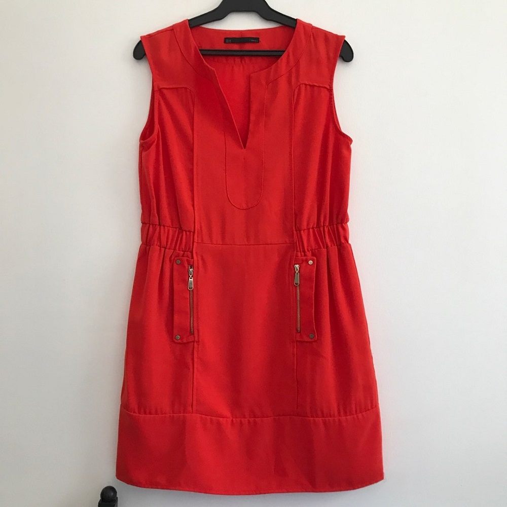 red formal mini dress