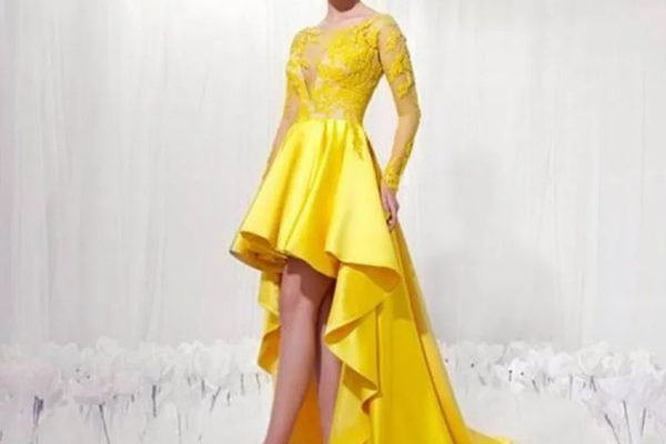yellow semi formal dress