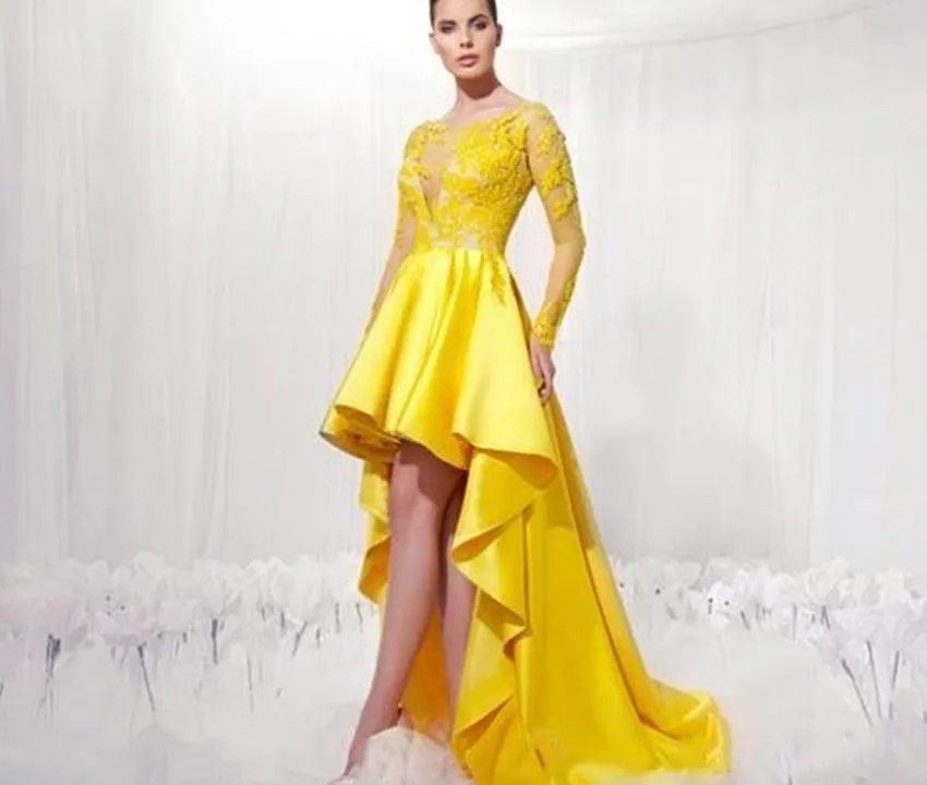 yellow semi formal dress