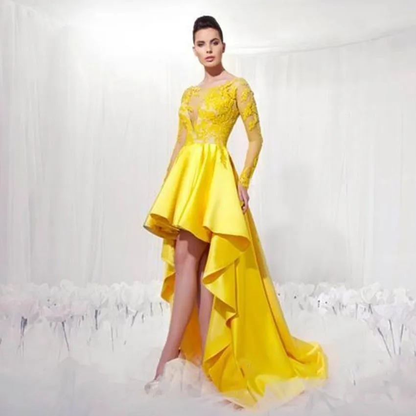 yellow semi formal dress