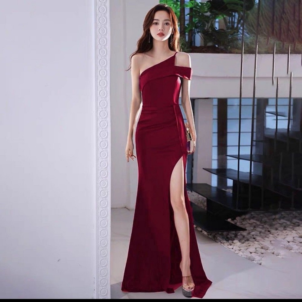 formal maroon dress