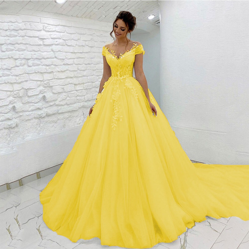 yellow semi formal dress