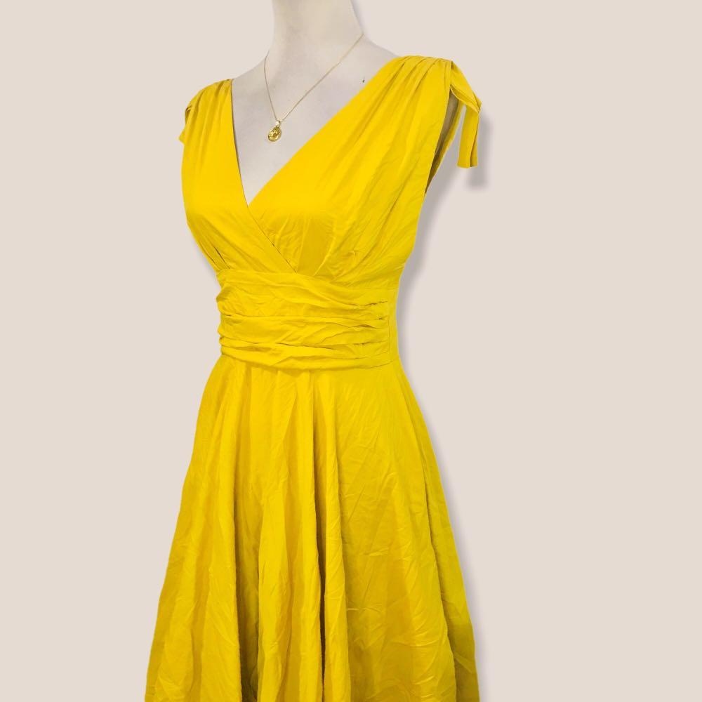 mustard yellow formal dress