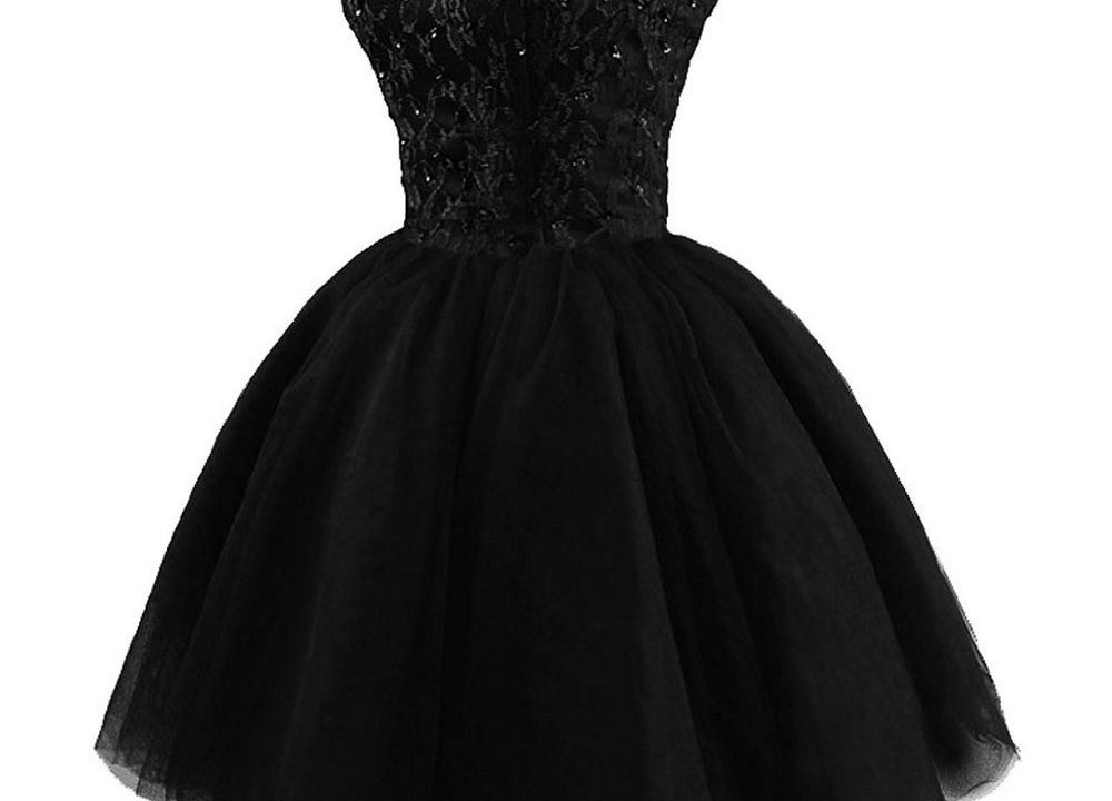 black formal short dress