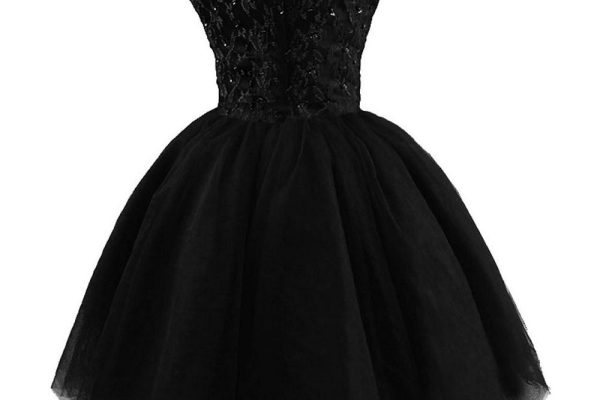 black formal short dress