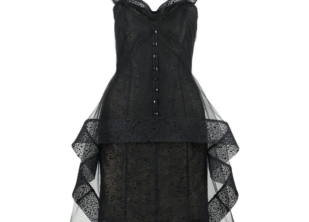 black formal cocktail dress