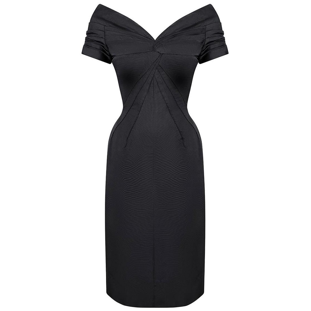 black formal cocktail dress