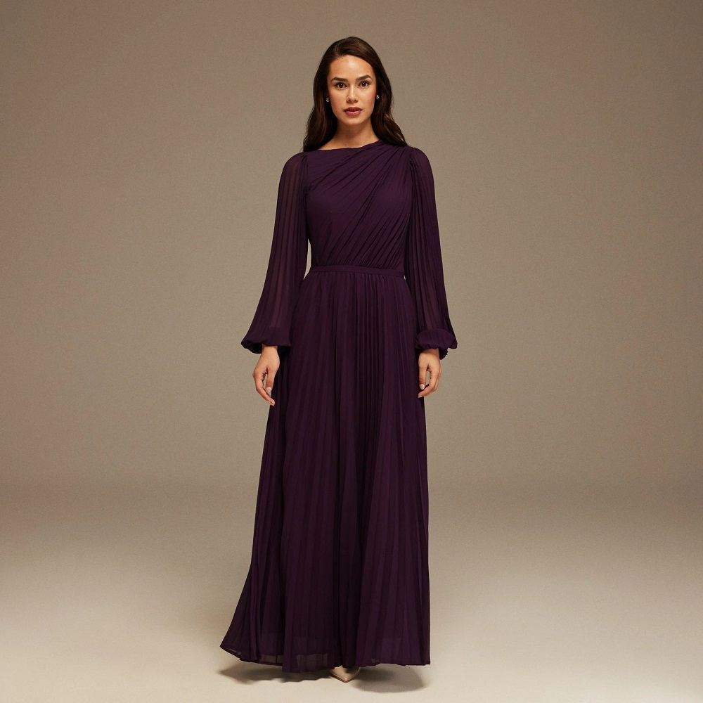 long formal dress with sleeves
