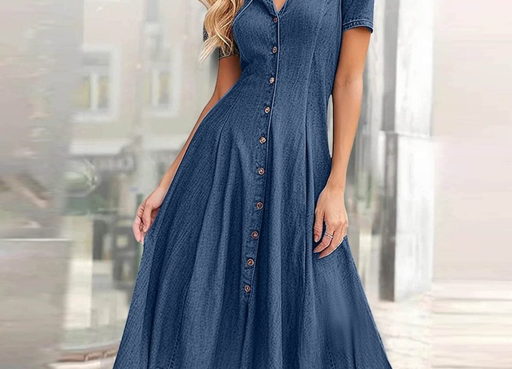 denim formal dress