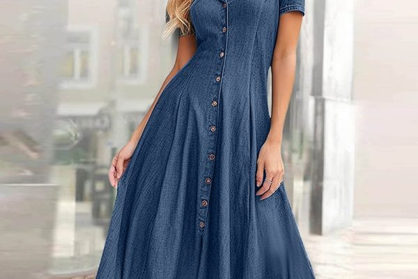 denim formal dress