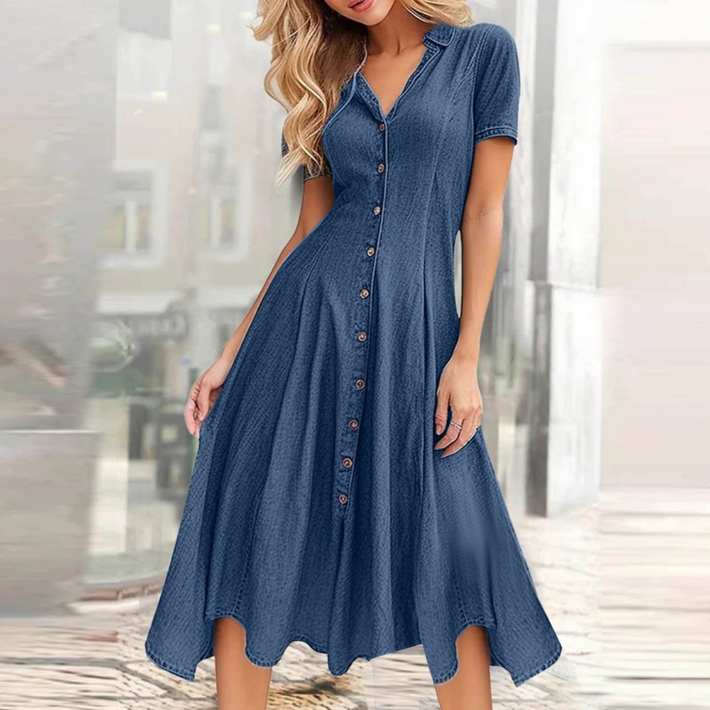 denim formal dress
