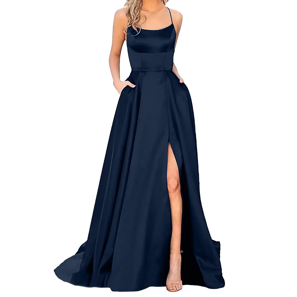 blue long formal dress