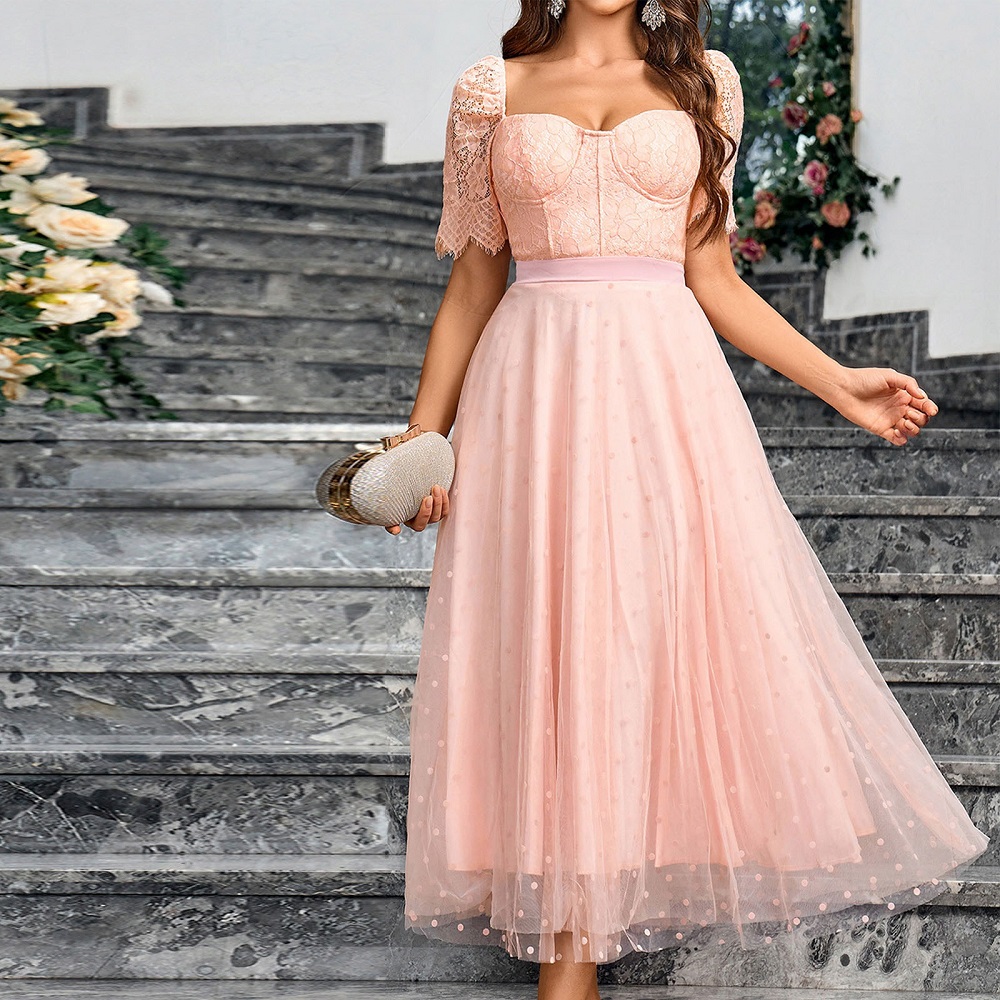women's pink formal dress