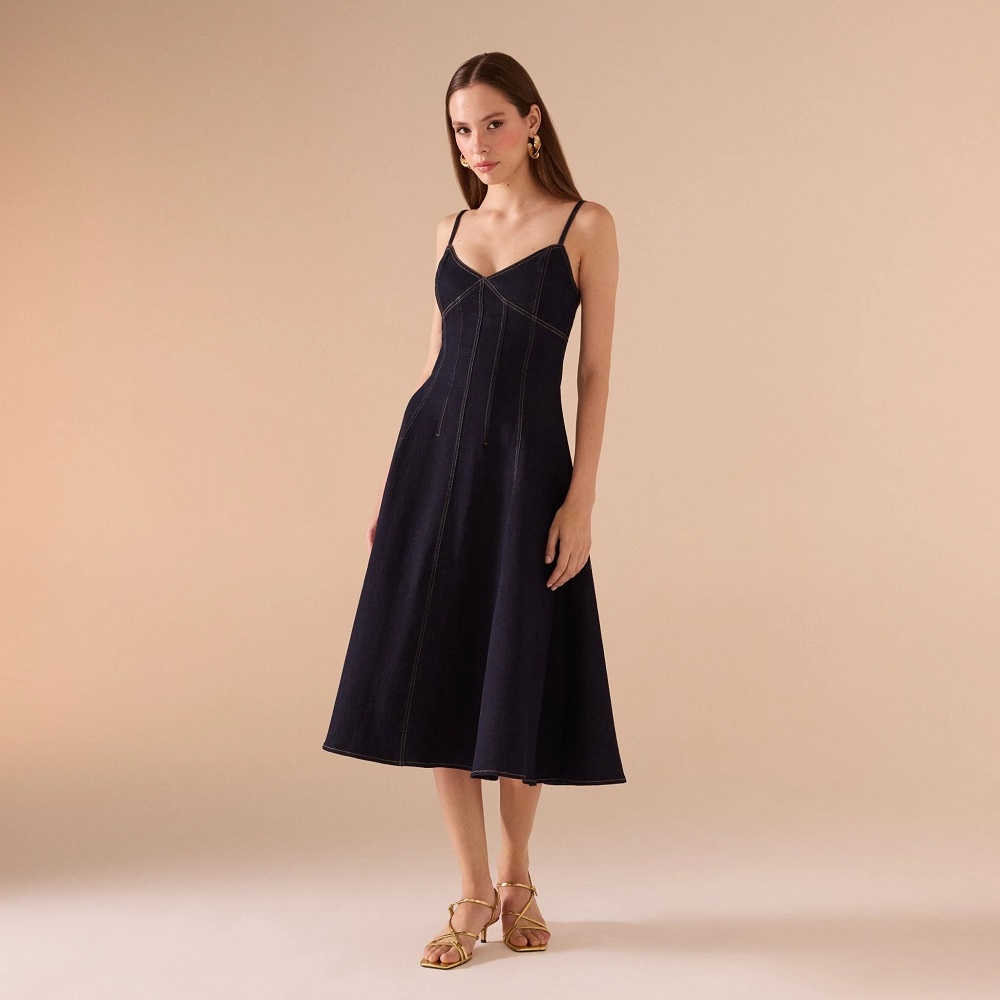 denim formal dress