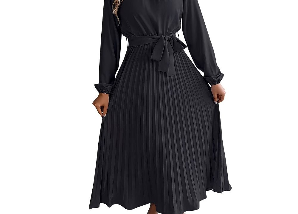 long sleeve formal midi dress