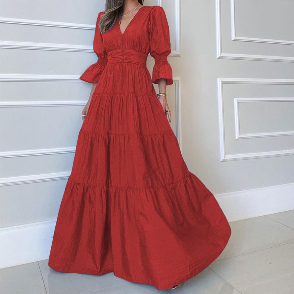 red formal maxi dress