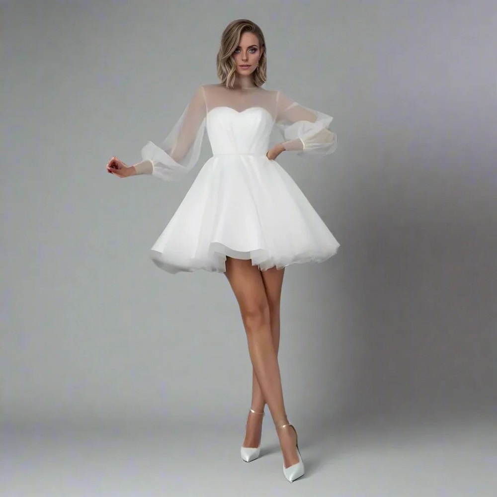 white mini formal dress