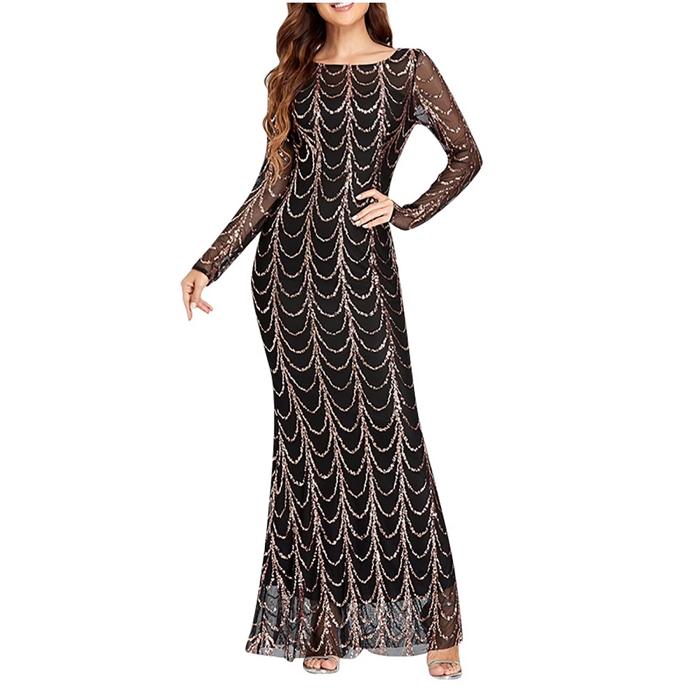 long sleeve maxi formal dress