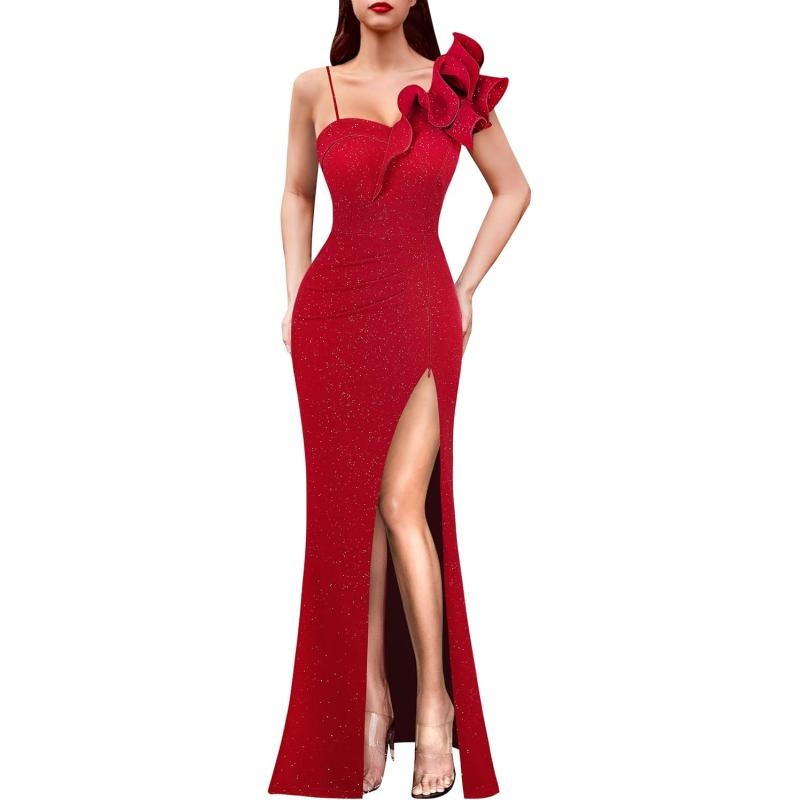 red formal maxi dress