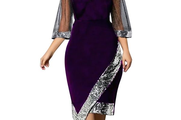 formal purple dress for women