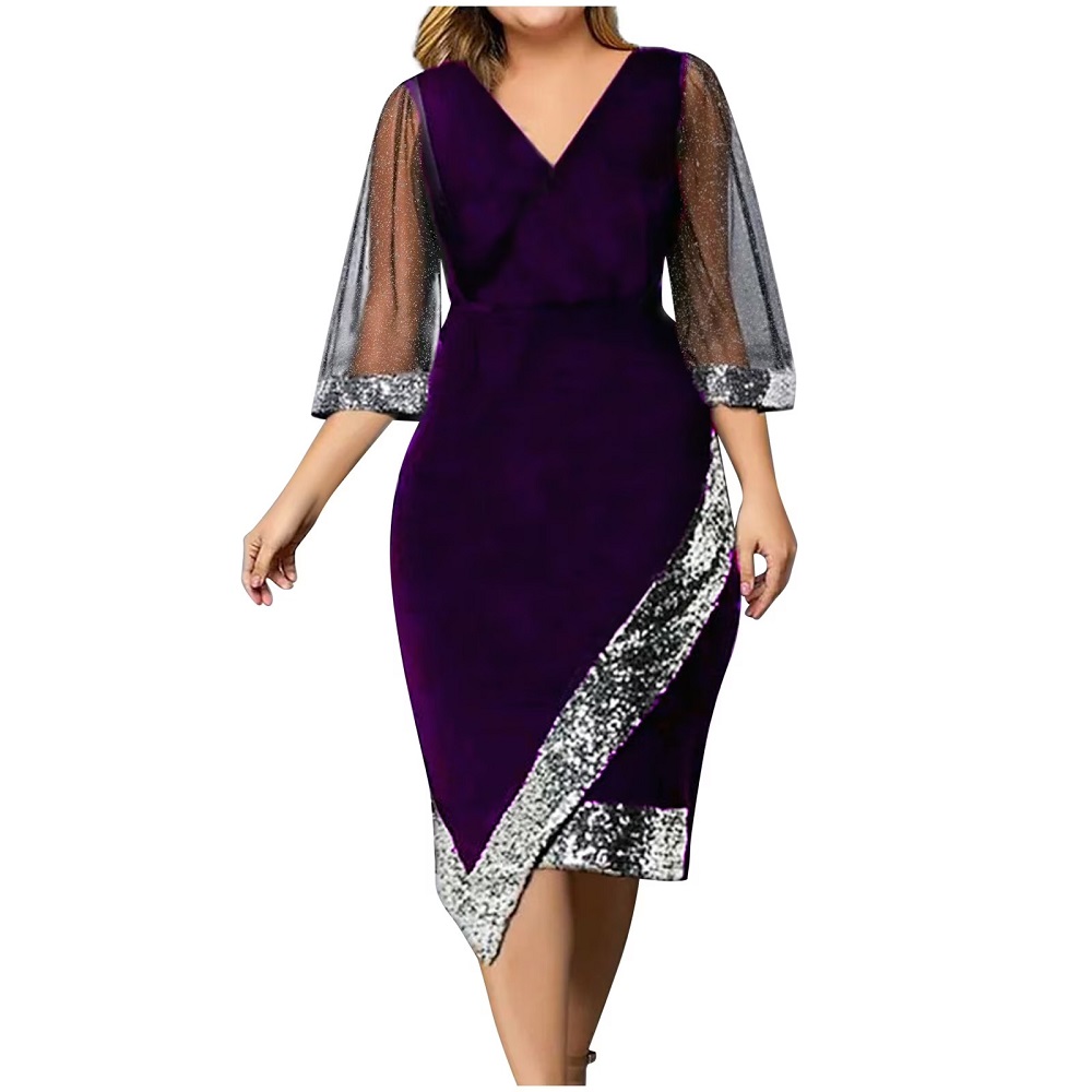 formal purple dress for women