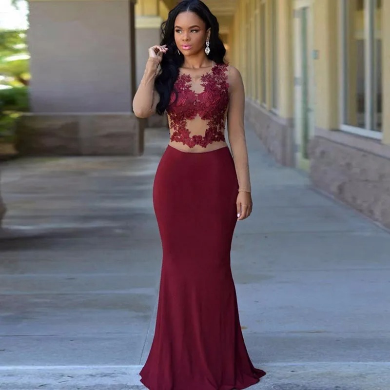 formal maroon dress