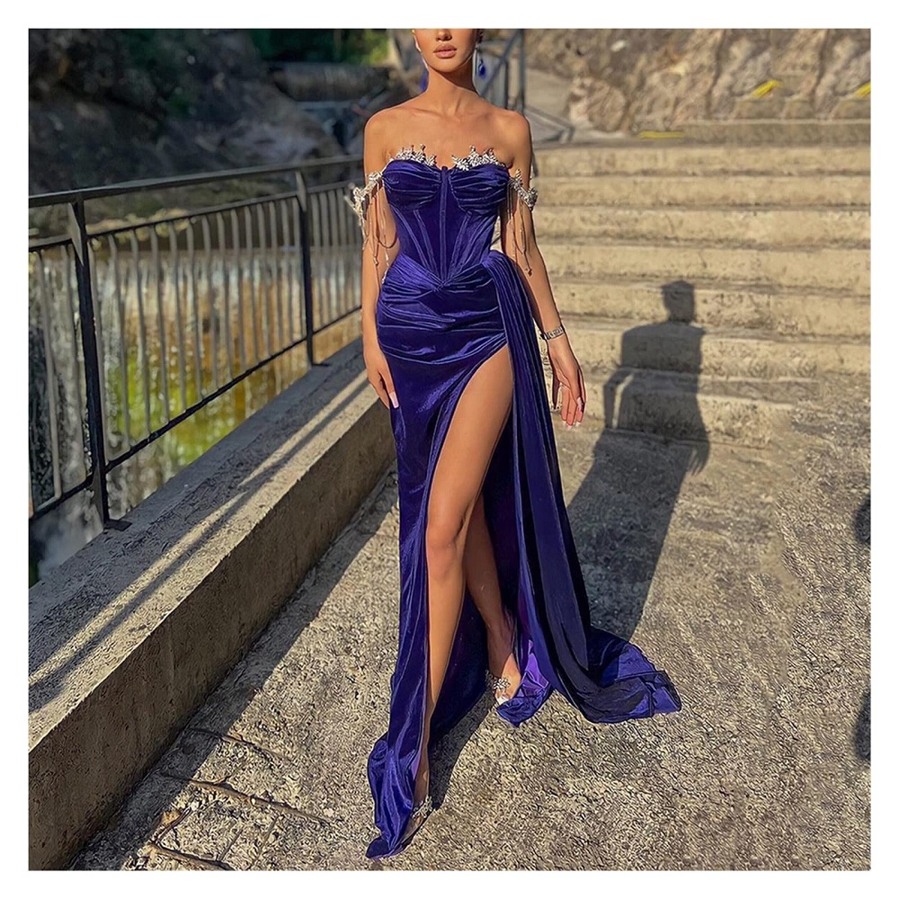 formal dark purple dress
