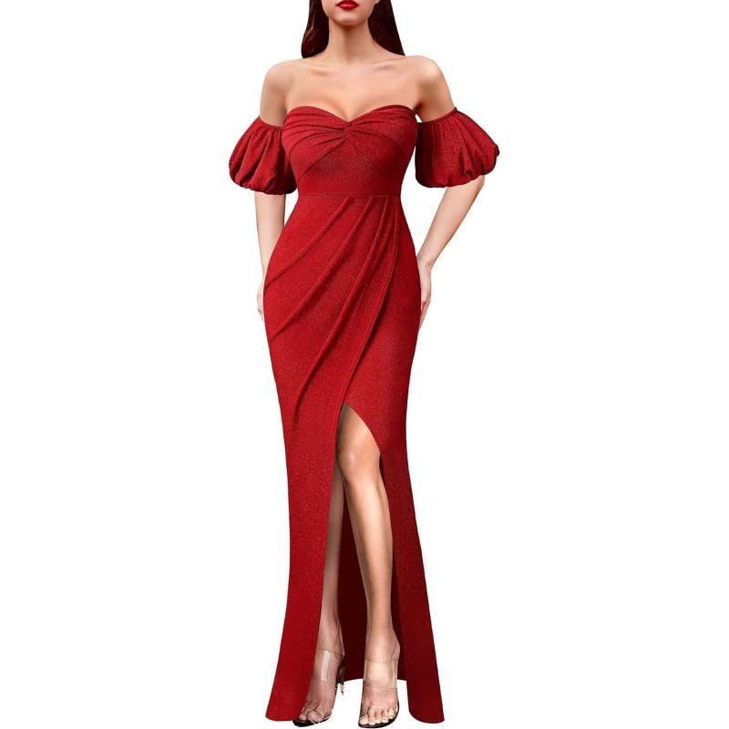 red formal maxi dress