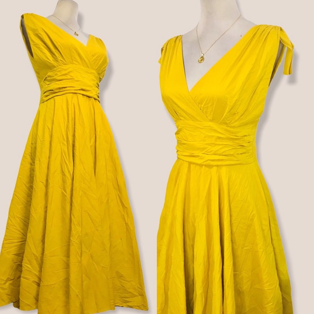 mustard yellow formal dress