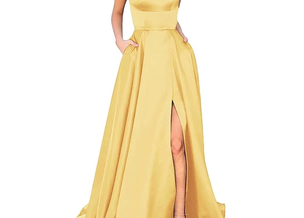 mustard yellow formal dress