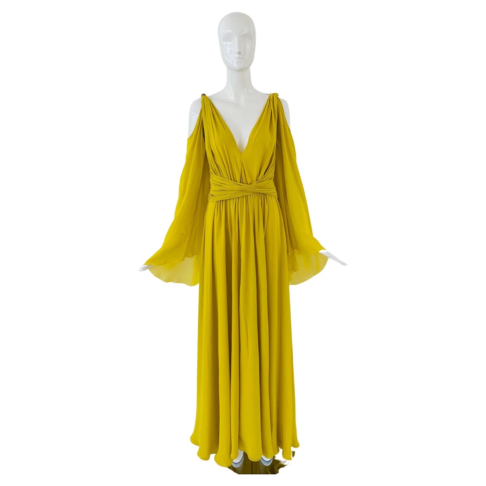 mustard yellow formal dress