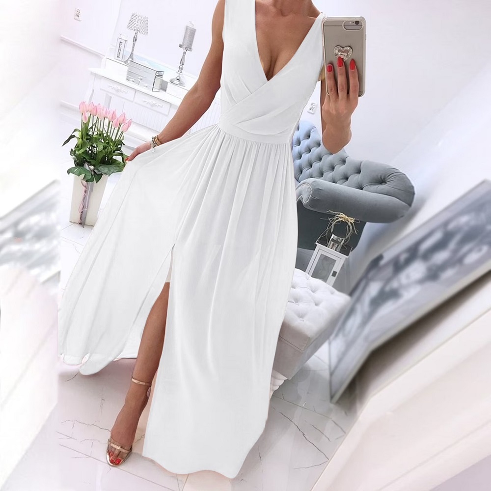 white midi formal dress