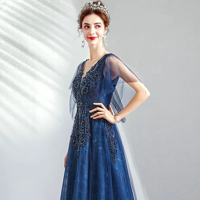blue long formal dress