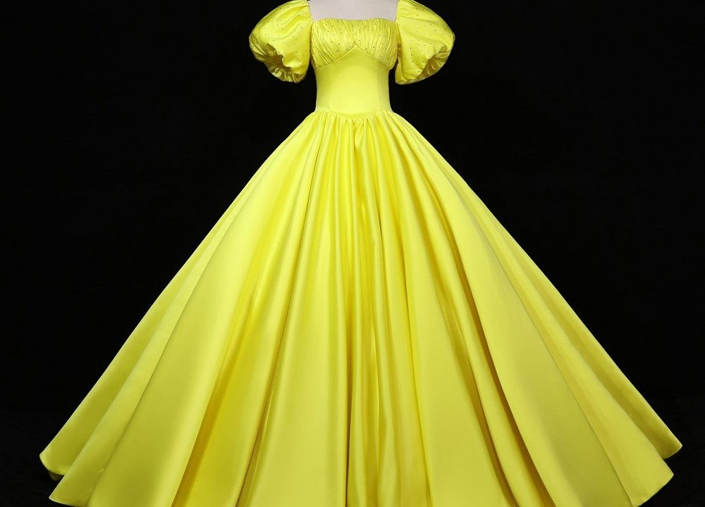 pastel yellow formal dress