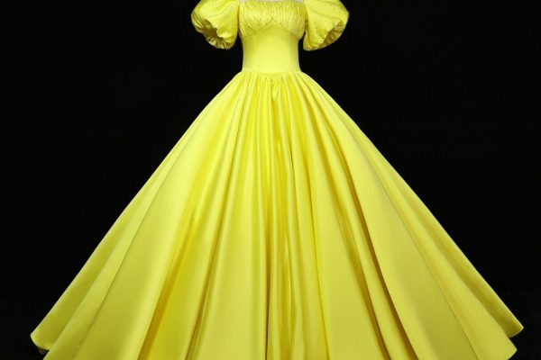 pastel yellow formal dress
