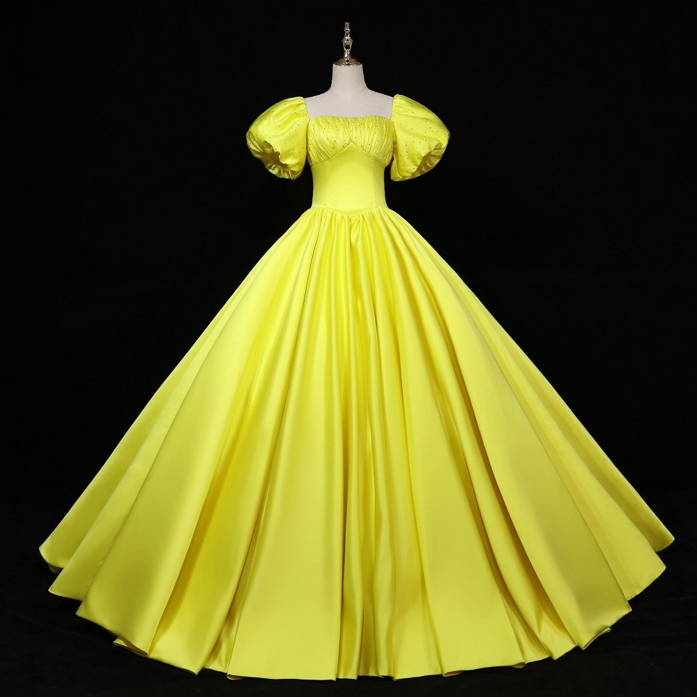 pastel yellow formal dress