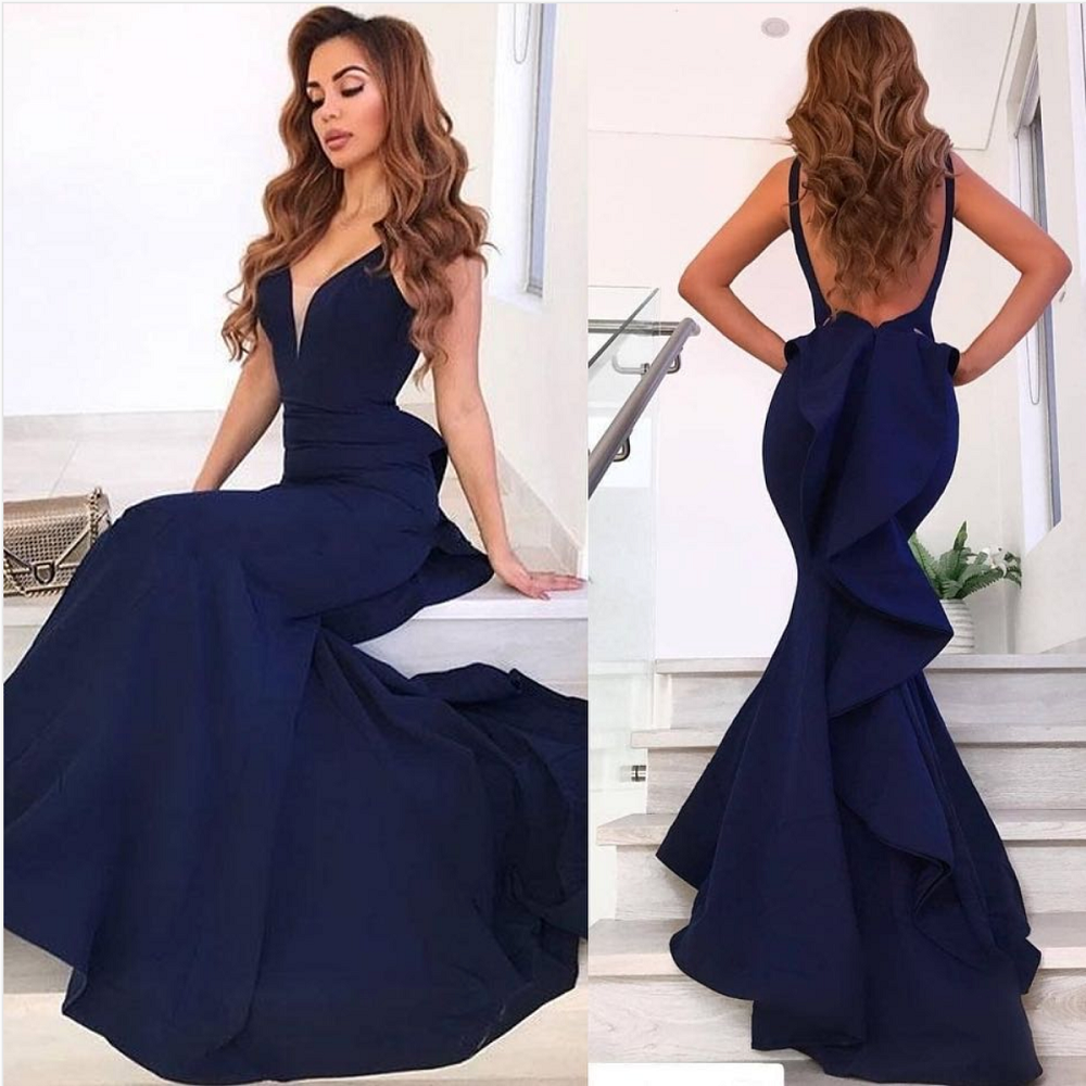 formal dark blue dress