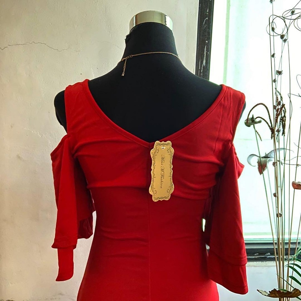 semi formal red dress