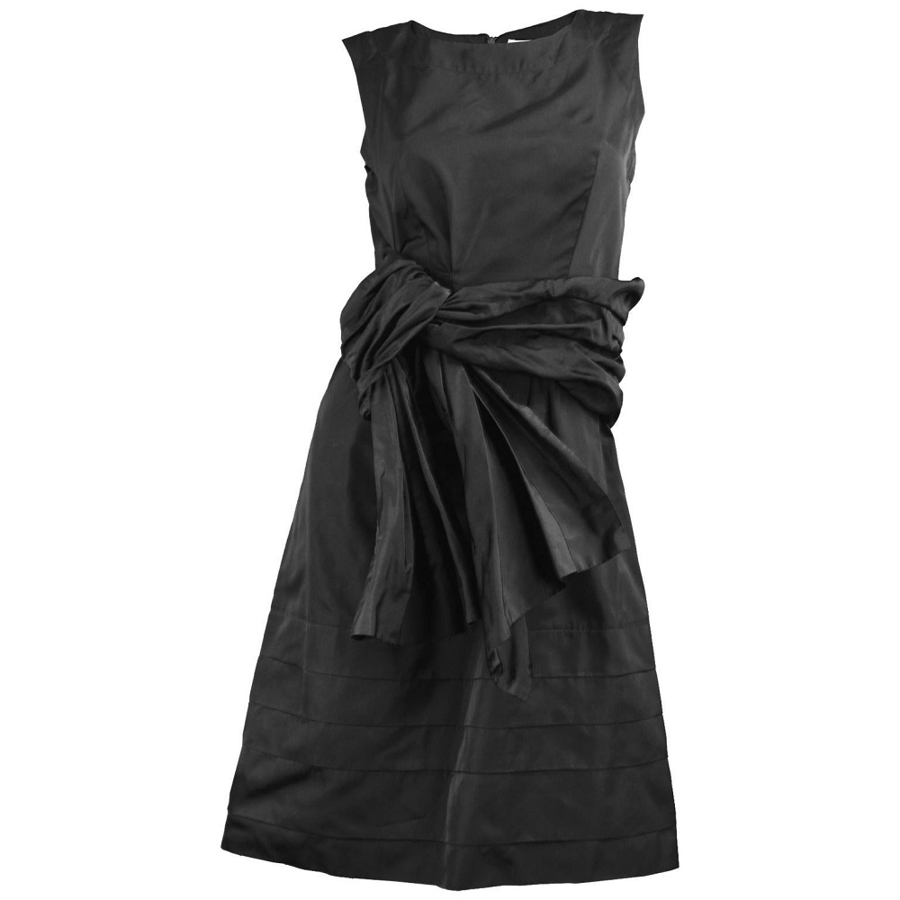 black silk formal dress