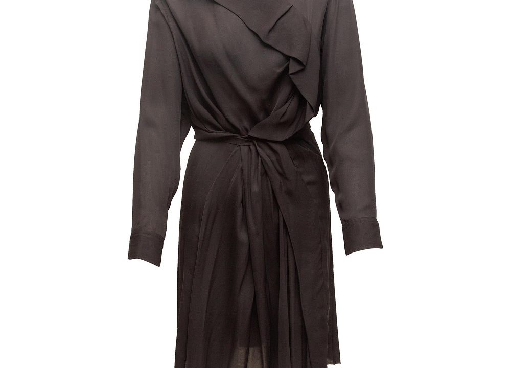 black silk formal dress