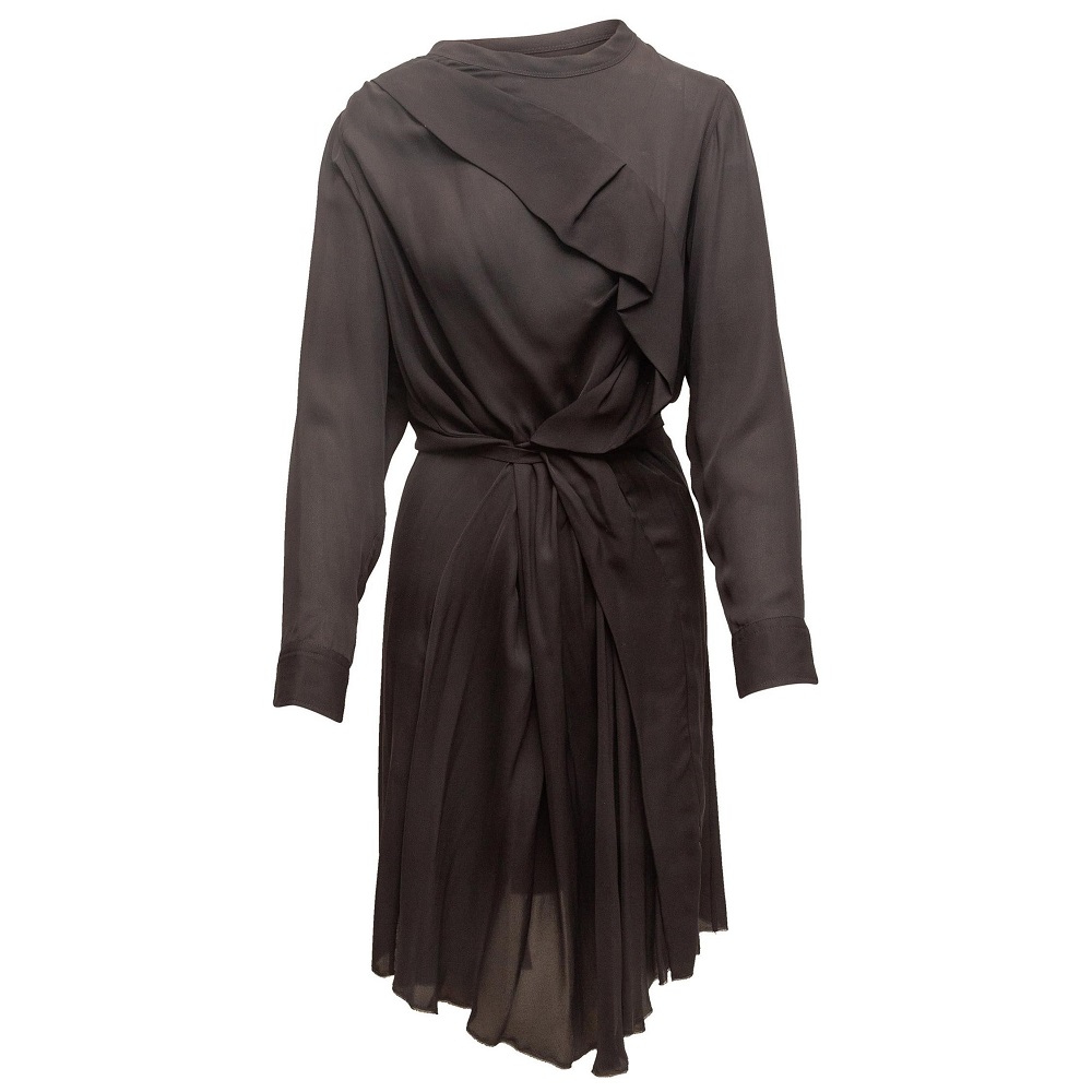 black silk formal dress
